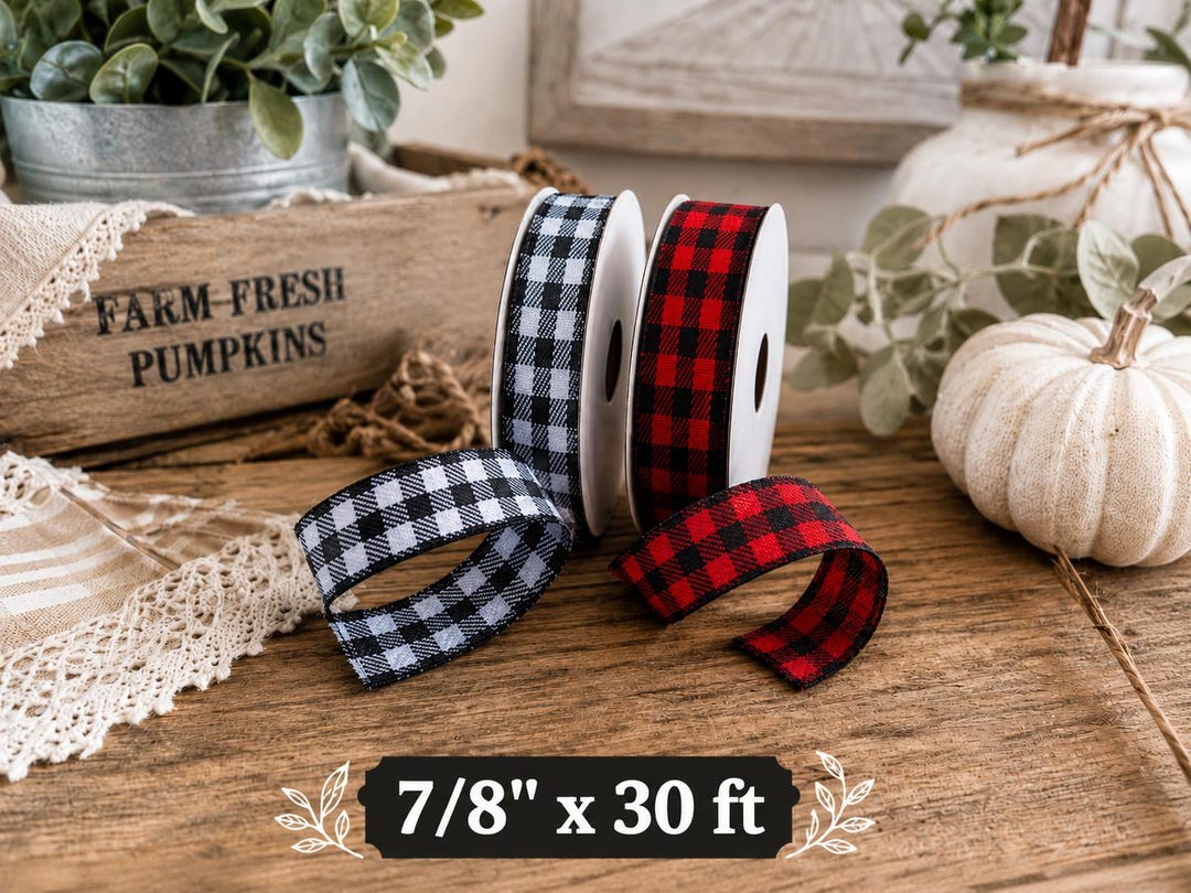 Buffalo Plaid Ribbon Set 7/8