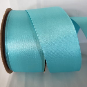1.5&quot; x 9&#39; Wired Offray Satin Ribbon Navajo Turquoise Aqua DIY Wedding Decor Decorative Elegant Door Hanger Boho Cottagecore Bows Bridal Sash