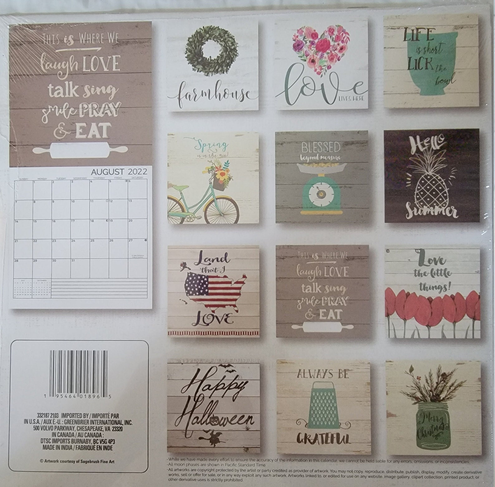 Farmhouse 2022 Wall Calendar Dollar Tree RARE FIND Farmhouse Etsy
