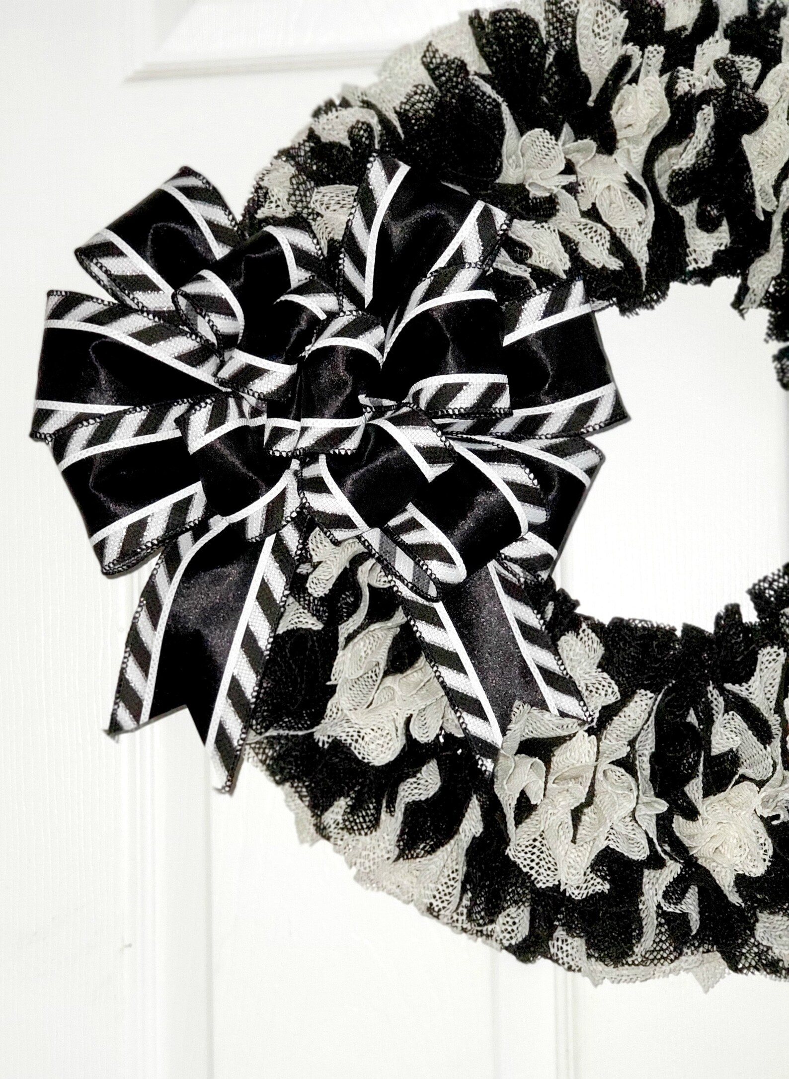 Black and White Wreath for Front Door Year Round Wreath - Etsy