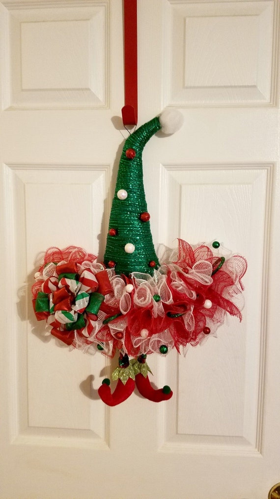 Elf Hat Wreath With Legs Easy Gift Ideas Best Selling Item Etsy