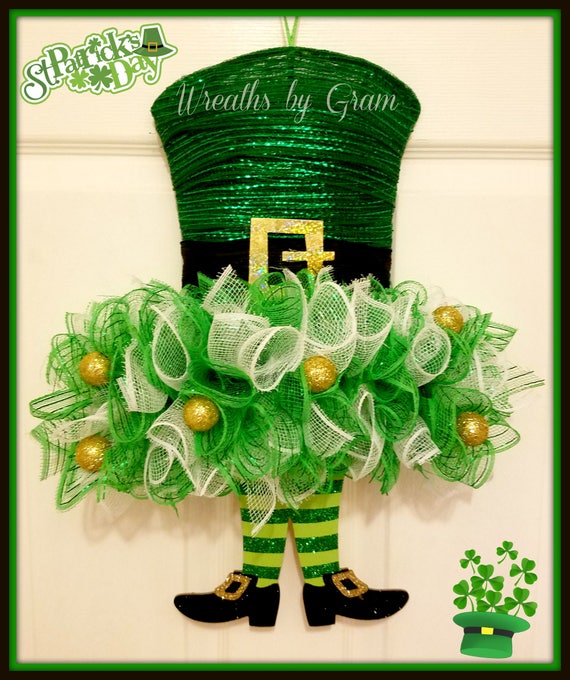 St Patricks Day Wreath Irish Decor St Patricks Day Decor Etsy