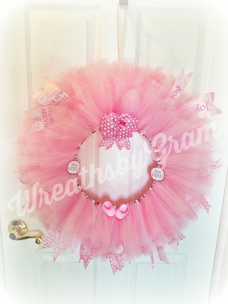 Baby Wreath Baby Girl Baby Shower Decorations Gender Reveal Etsy