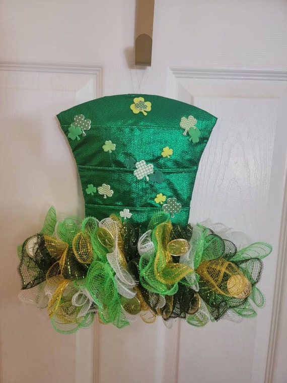 St Patricks Day Wreath Leprechaun Hat 