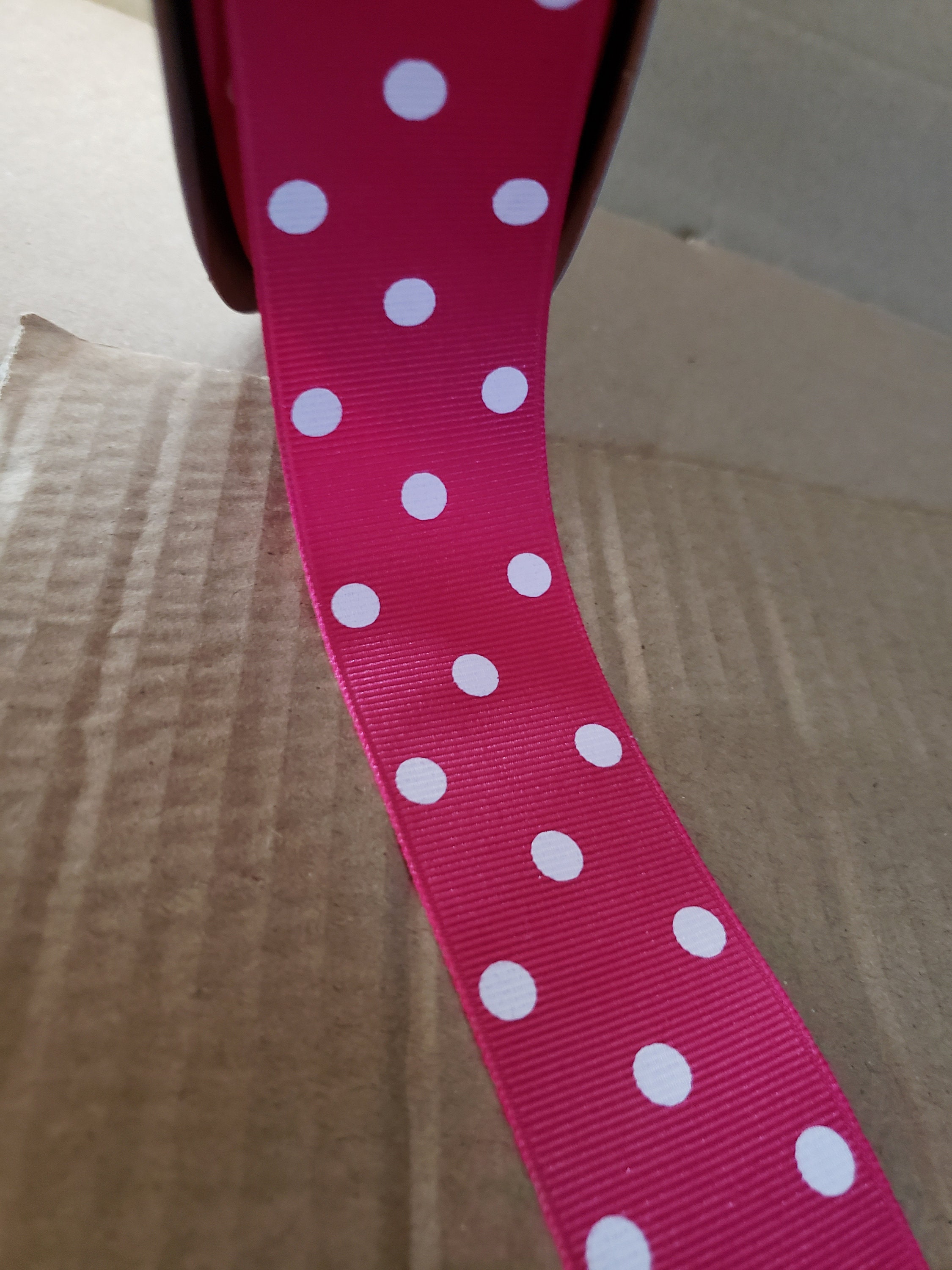Pink Bows & Dots Grosgrain Ribbon - 1 1/2