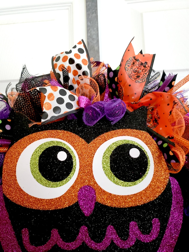 Halloween Owl Wreath Farmhouse Country Retro Primitive Creepy Etsy