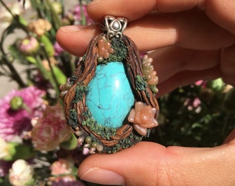 Collar Cabochon Turquenita Suculenta