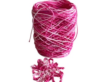 50 yds hand dyed crochet thread - cotton thread  - tatting - cotton crochet thread - crochet supply - bright pink  size 10 -pink  clothes