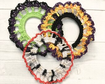 Scrunchies d’Halloween - Bandes de poney - cravates pour cheveux - bandes de queue de cheval - scrunchies rondes - porte-chignon - cravates élastiques - Bandes de cheveux - Halloween