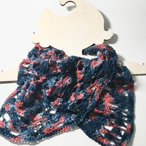 bandana scarf - cowl scarf - blue red scarf - neck warmer - slouchy scarf - neck cowl - cowls - scarf wrap - mini shawls - shawls -