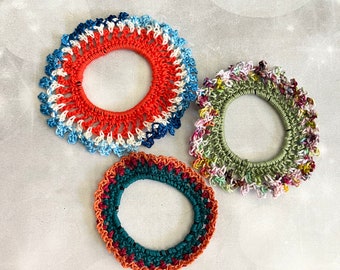 Scrunchies - Bandes de poney - attaches de cheveux - bandes de queue de cheval - scrunchies rondes - porte-chignon - cravates élastiques - bandes de cheveux - accessoires pour cheveux