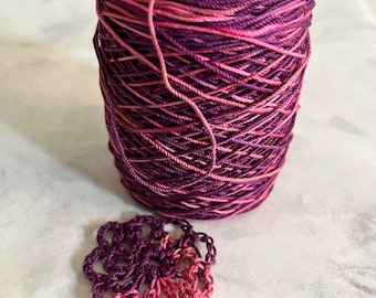 150 yds - hand dyed crochet thread - cotton thread - crochet  - crochet thread - crochet supply - variegated thread  - Tie dye - size 10
