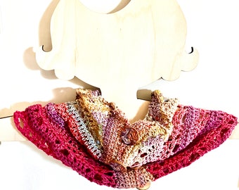 Cowls - Cowl scarf -multi color crochet cowl - neck warmer scarf - crochet neck warmer - gifts for her - winter - slouchy cowl - neck cowl -