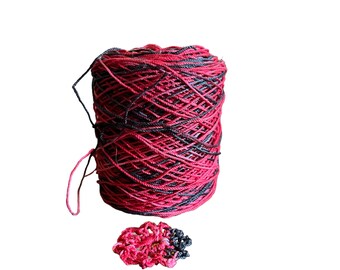 150 yards Handgeverfde haakdraad - katoenen draad - haak - tatting tool - katoenen haakdraad - haak - zwart bordeauxrood pak