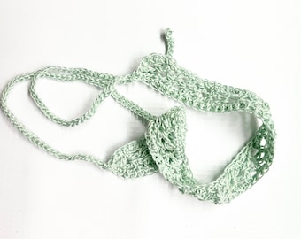 Mint Green crochet choker - crochet choker - crochet necklace - lace choker  - choker - simple choker -lace choker - boho choker - festival