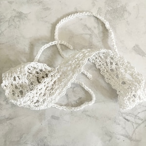 crochet choker - white crochet choker - crochet necklace - lace choker - choker - simple choker - white choker - wedding choker - white