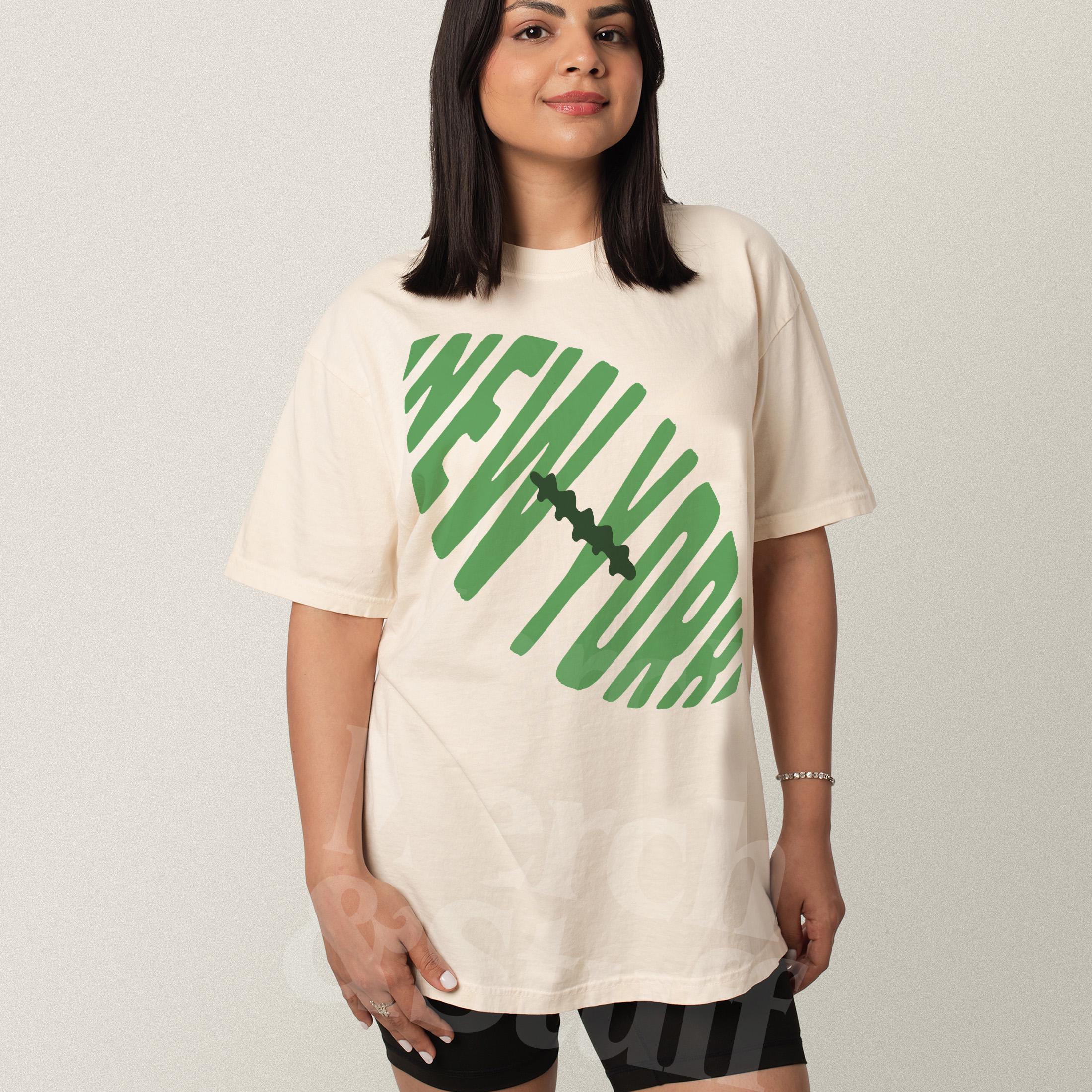 レトロNYフットボールTシャツ：緑と白のヴィンテージスポーツTシャツ 