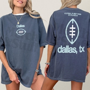 Dallas Football T-Shirt, Unisex Navy & Silver Game Day Apparel Graphic Tee, Streetwear Style Dallas, Texas Football Fan Memorabilia Shirt