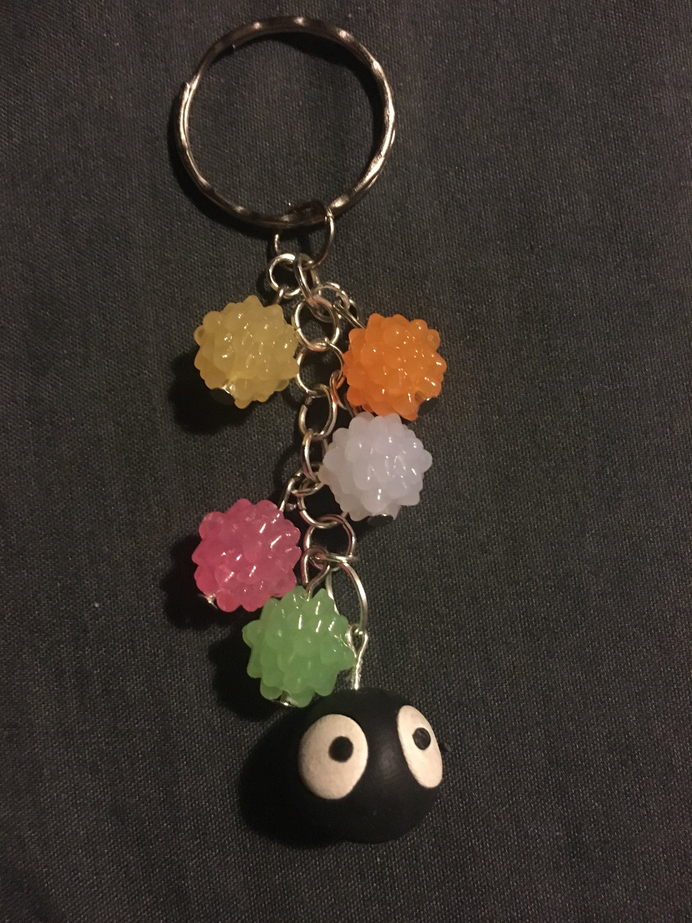 Soot Sprite Glitter Keychain; Resin Keychain; Handmade