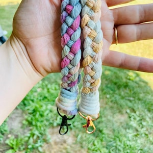 Custom Macrame Wristlet Keychain: Braided Key Fob, Boho Gift