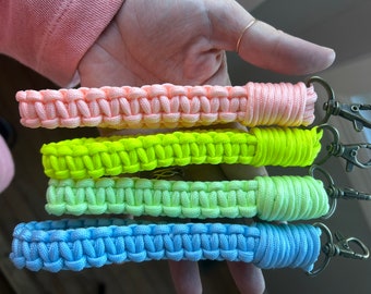 Glow in the Dark Macrame Wristlet Keychain - Recycled Cotton