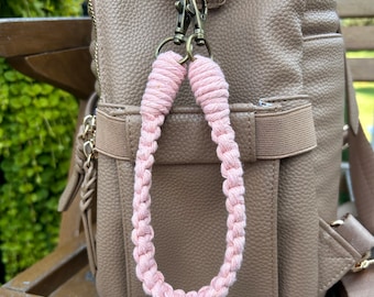Macrame Bag Clip: Double Lobster Claw Clasp, Purse Accessory