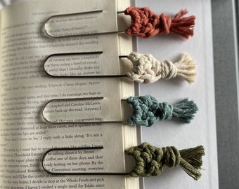 Macrame Paperclip Bookmark: Boho Planner Clip, Gift for Readers