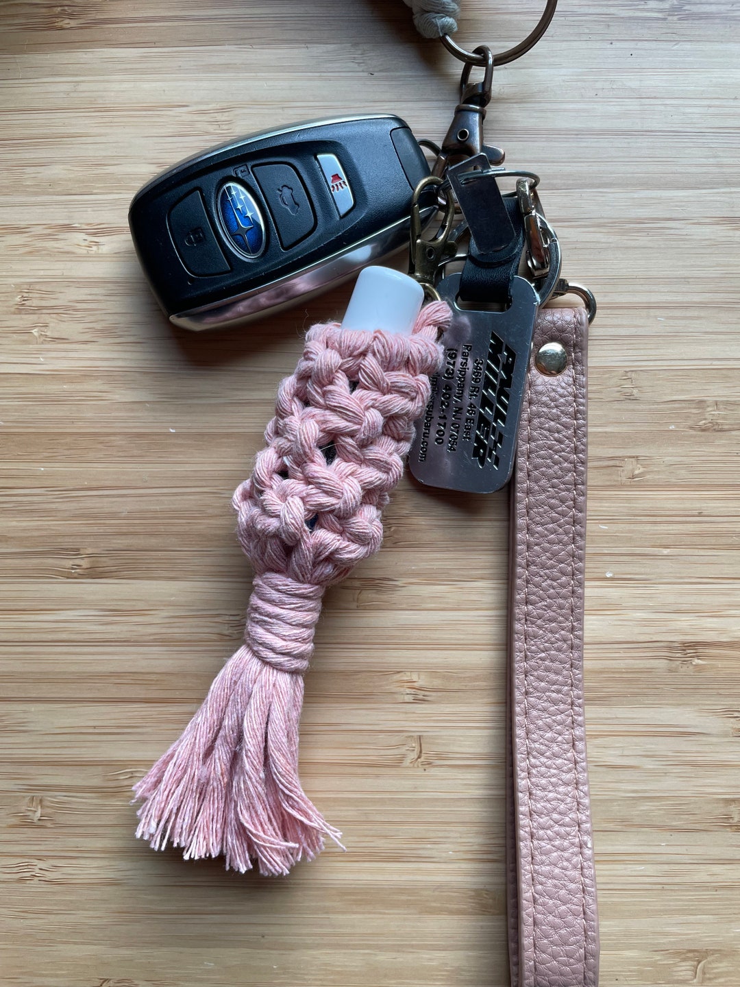 Macrame Lip Balm Holder Keychain Chapstick Pouch Stocking Etsy