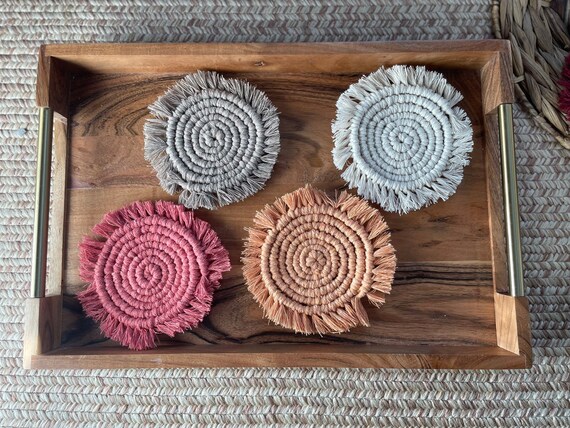 Handmade Macrame Coaster: Boho Braided Cotton Trivet