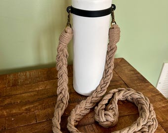 Macramé gevlochten crossbodyriem: aangepaste lengte biologisch katoen