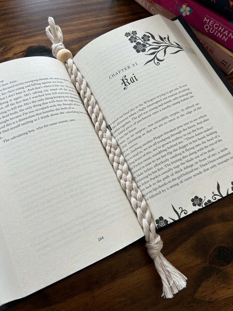 Bookmark Rope Loop Macrame Bookmark: Organic Cotton Braided Boho Bookmark - Etsy