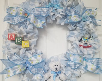 Baby Blanket Rag Wreath Nursery Newborn