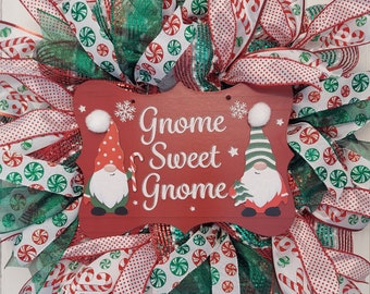 Gnome Sweet Gnome Christmas Holiday Wreath