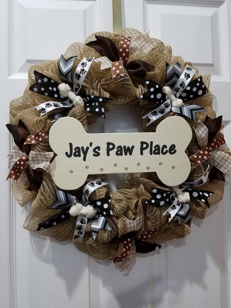 Dog Bone Pawprints Wreath image 2