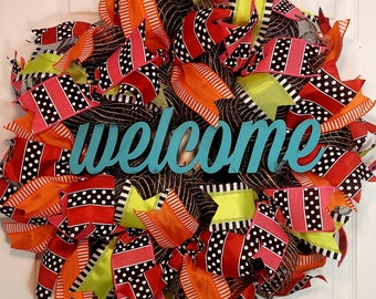Brightly Colored Teacher Welcome Wreath