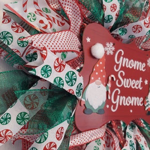 Gnome Sweet Gnome Christmas Holiday Wreath image 3