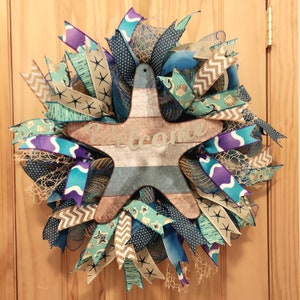 Beach Starfish Summer Nautical Wreath image 1