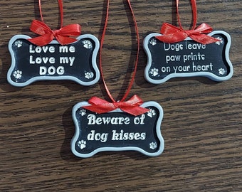 Dog Bone Owner Sayings Christmas Holiday Ornaments