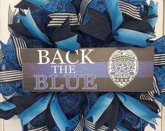 Back The Blue Police Support Wreath