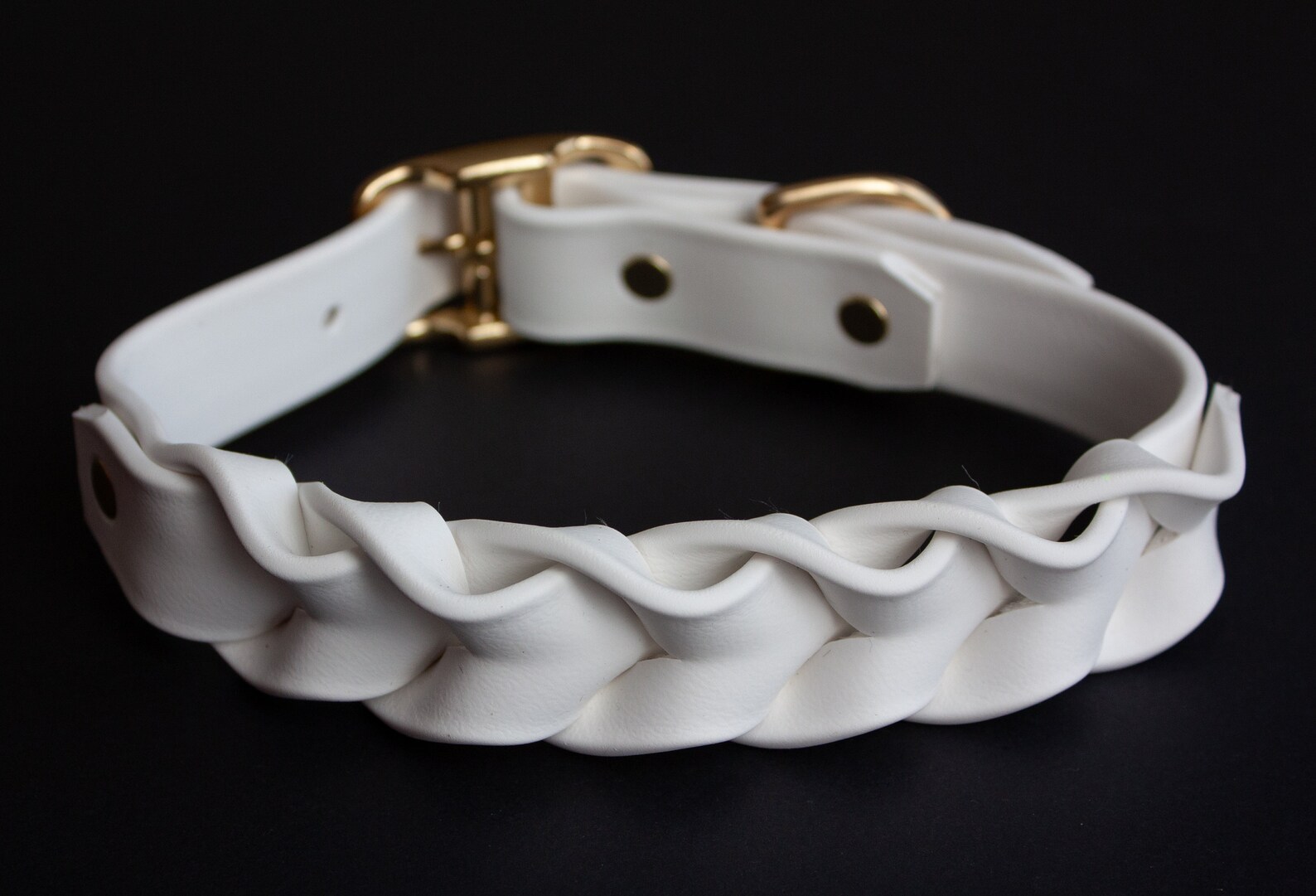 1 25mm Braided Biothane Dog Collar With Brass Buckle Etsy