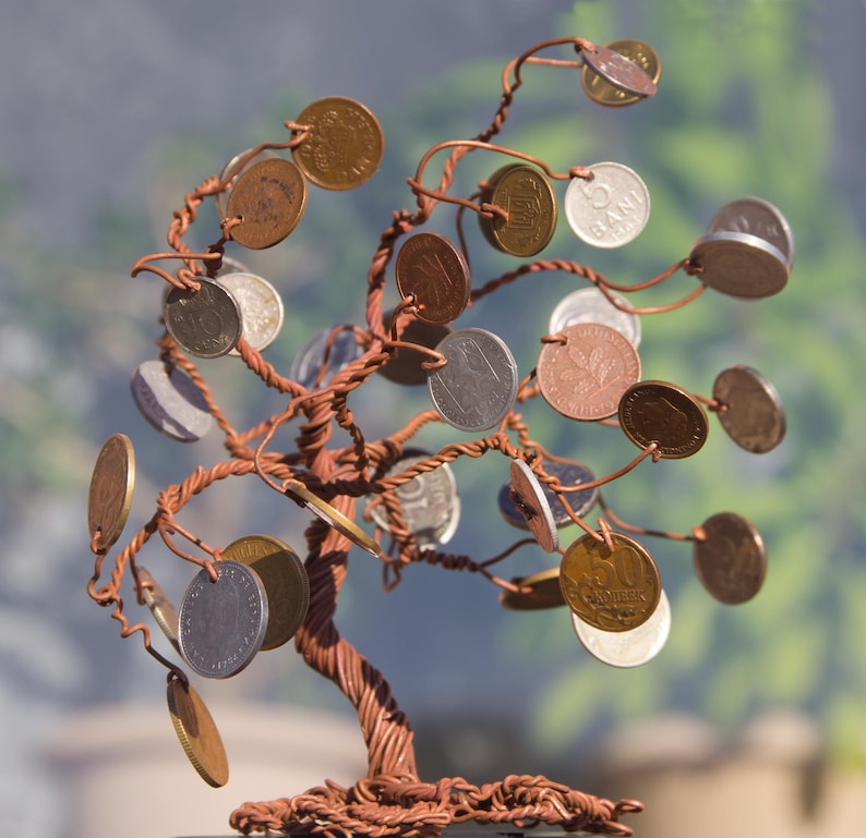 Geldbaum. Baum mit Münzen. Feng Shui. Der Talisman bringt viel Etsy