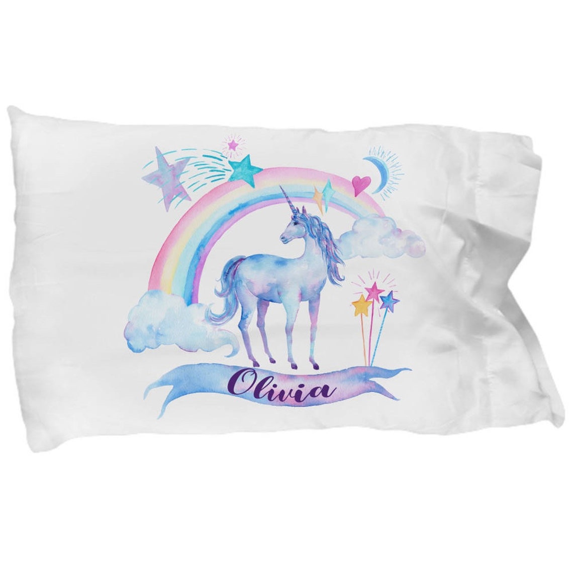 Personalized Unicorn Pillow Case Believe in Unicorn Etsy