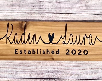 Personalized couple name sign// personalized wedding gift idea// housewarming gift// anniversary gift idea// couple Christmas gift