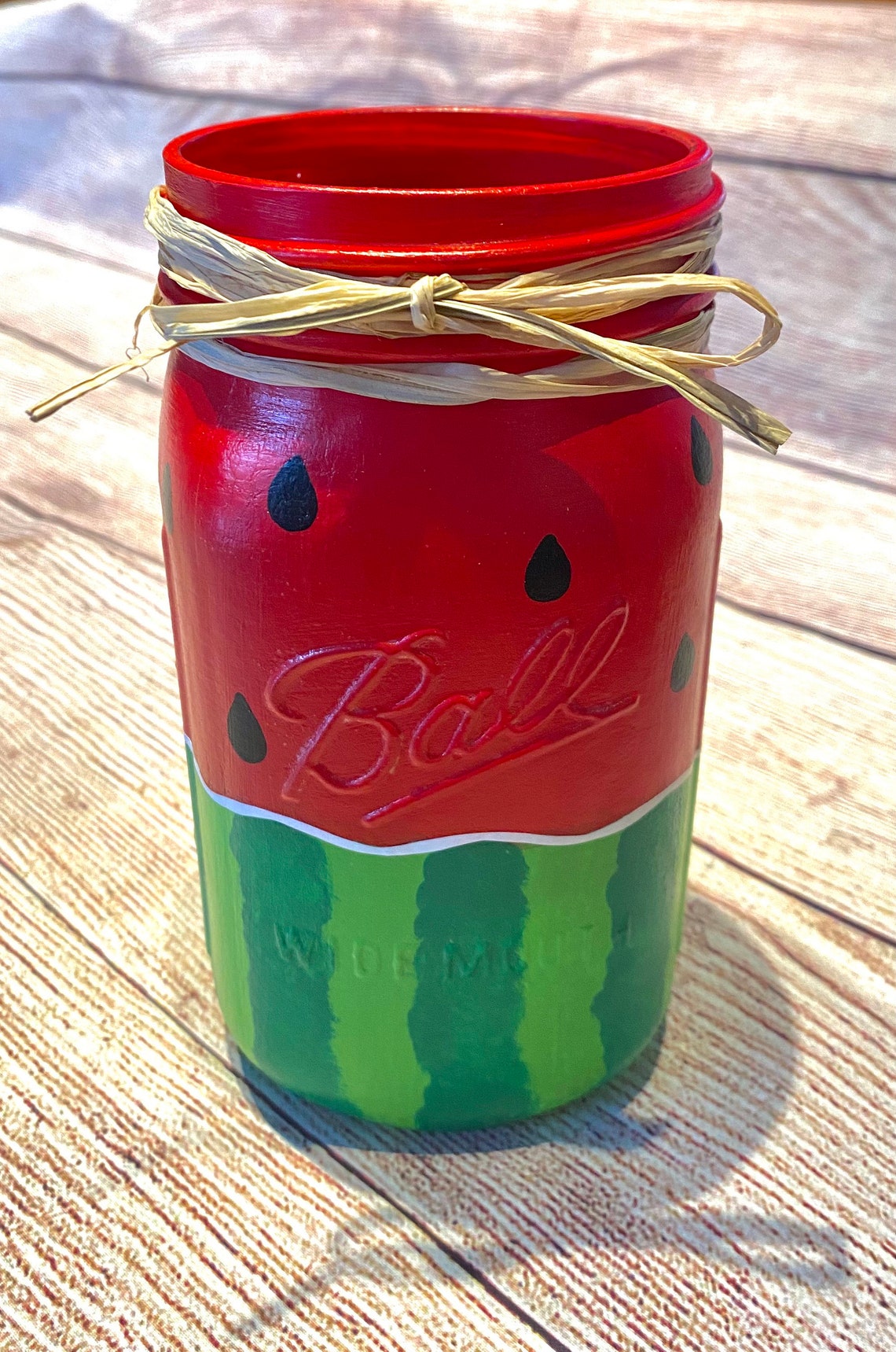 Watermelon mason jar//summertime mason jars//mason jar Etsy