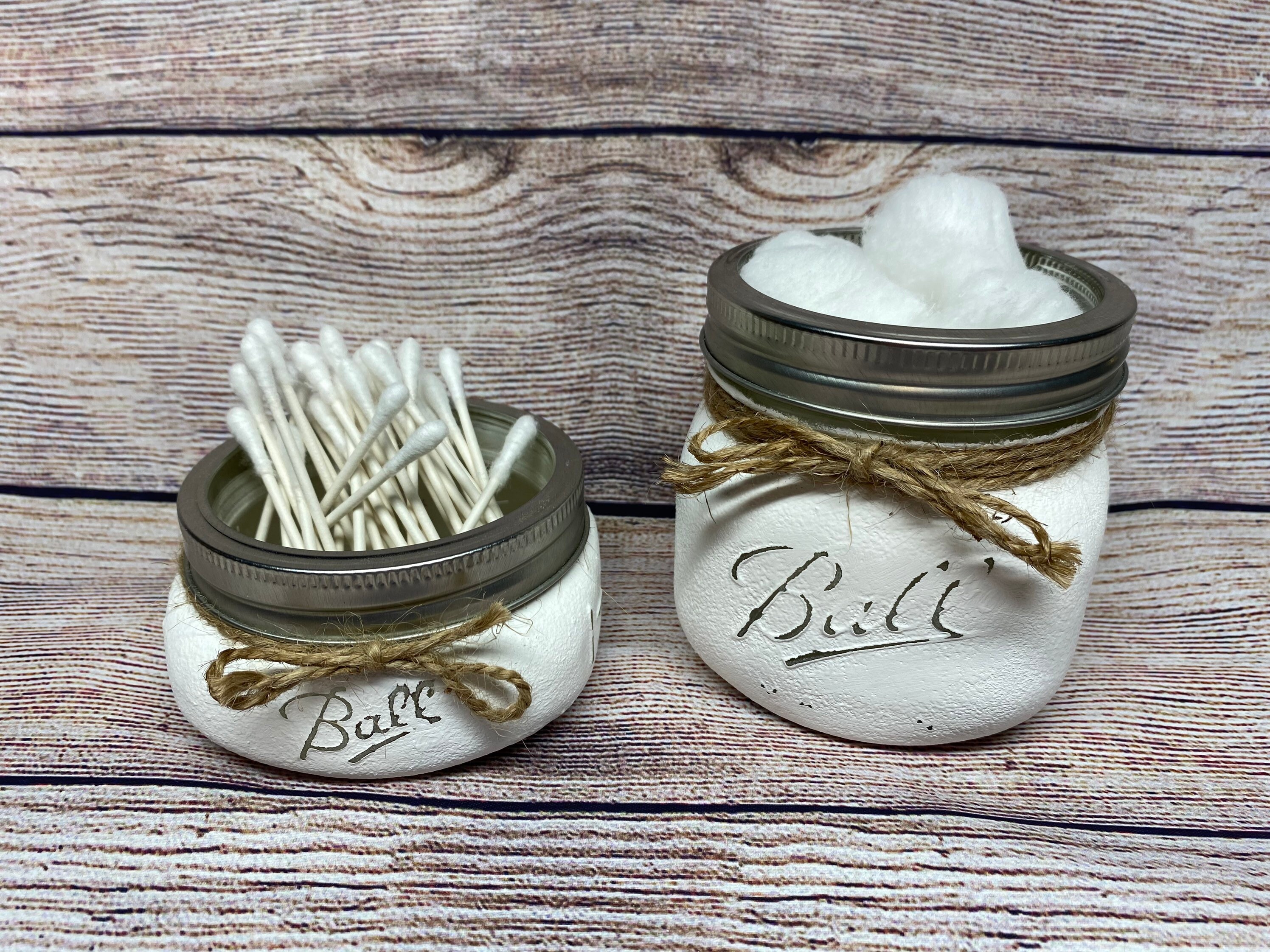 Mason Jar bathroom set//bathroom mason jars//mason jar decor// | Etsy