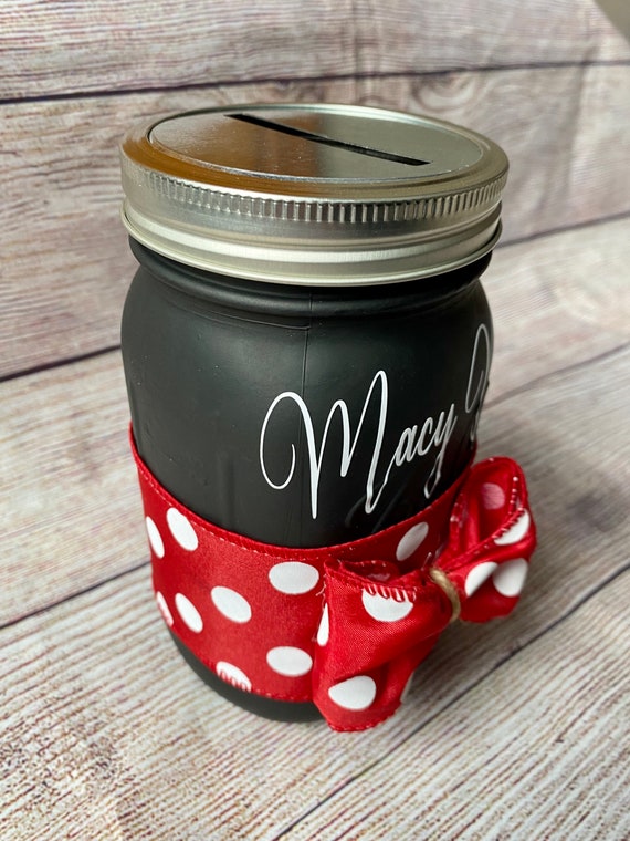 Minnie Mouse Piggy Bank Little Girls Piggy Bank Mason Jar Money