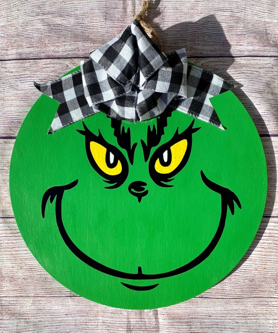 The Grinch Door Hanger/ Merry Grinchmas/ Christmas Door Etsy