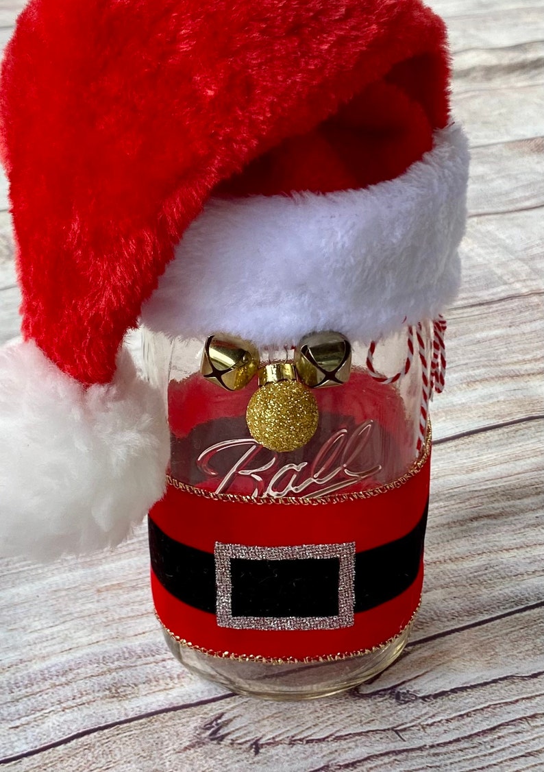 Christmas Mason Jars/ Santa Mason Jars/ Christmas Decor/ Etsy
