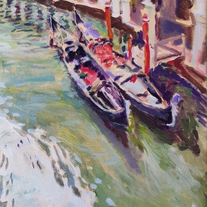 Two gondolas Venice   Original Painting Blair Pessemier
