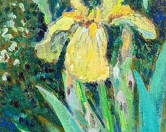 Canary Iris  Original painting  Blair Pessemier
